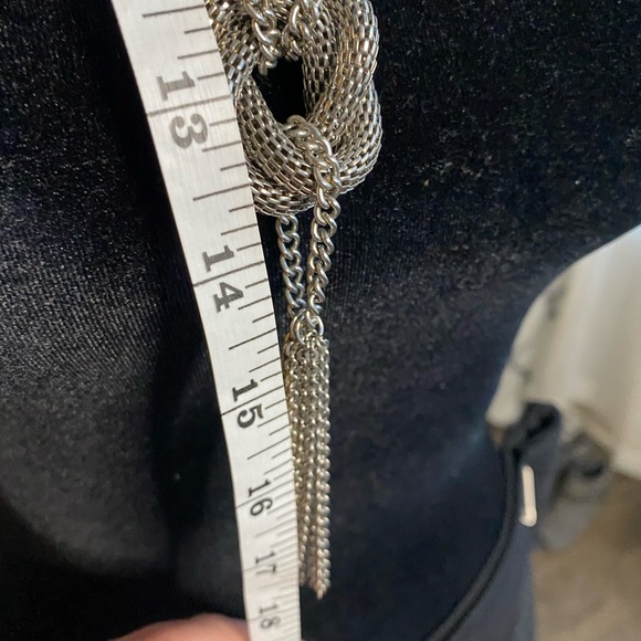 Chicos silver knotted choker necklace with drop dangle. - Picture 7 of 8